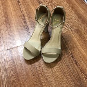 Nude strap heels